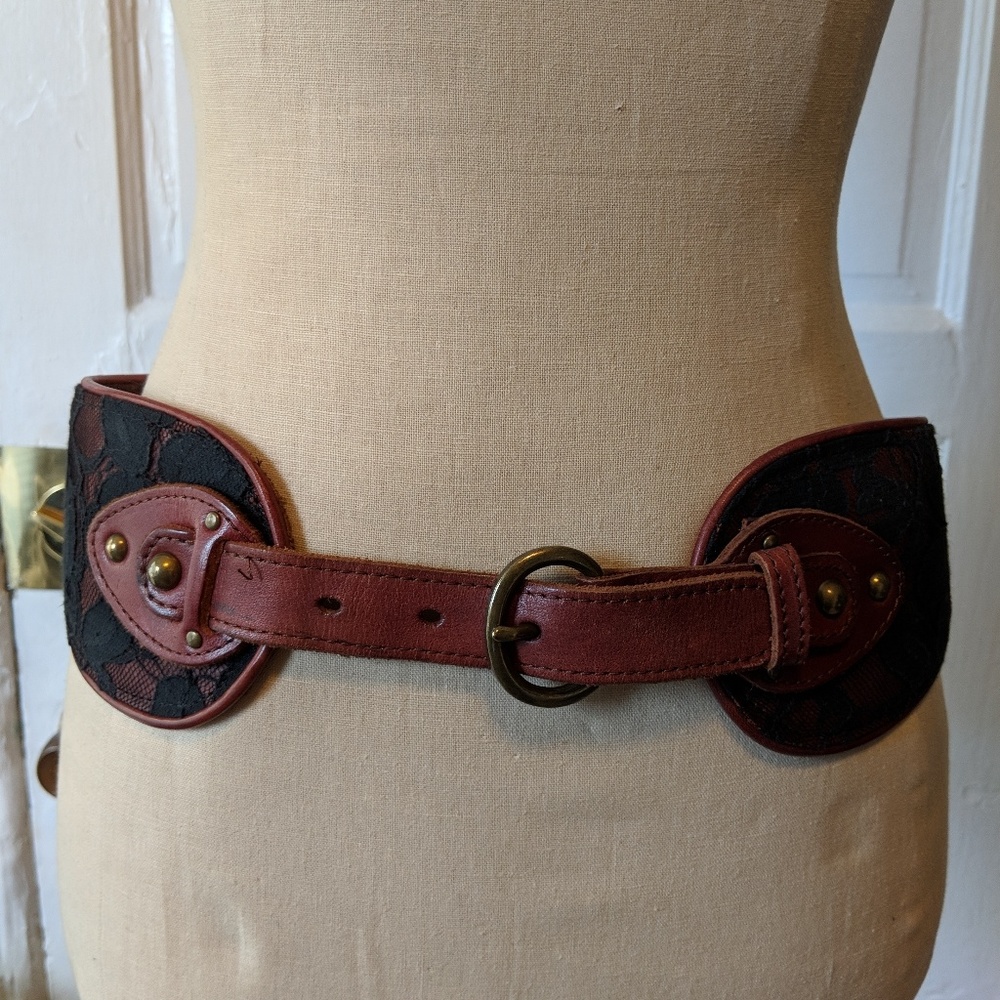Anthropologie lace/leather belt